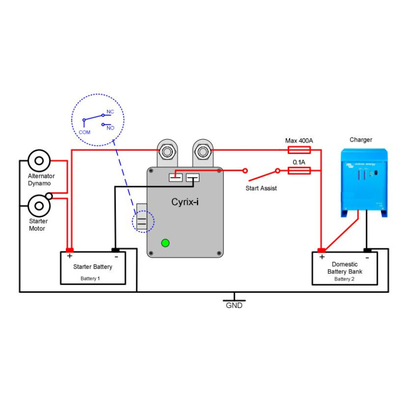 Victron Cyrix-i 24/48 V 400 A Batteriekoppler Trennrelais Batterieschutz