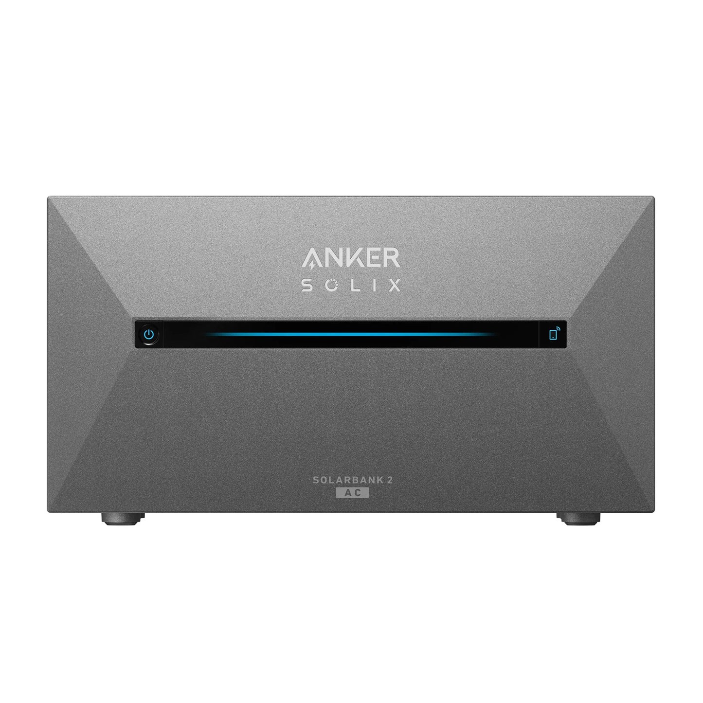 Solarbank 2 E1600 AC, graues Gerät mit blauem Statusbalken und Display