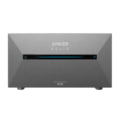 Solarbank 2 E1600 AC, graues Gerät mit blauem Statusbalken und Display