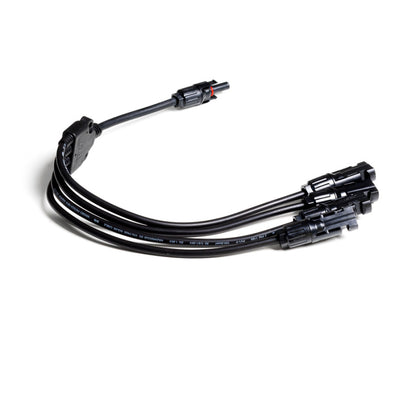WATTSTUNDE MC4 T-Stecker Set zur Parallelverschaltung von 4 Solarmodulen - lang