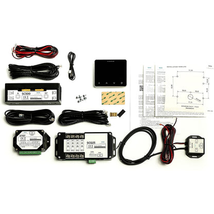 Simarine PICO Blue Set ohne Rahmen - Batteriemonitor, Tankelektrode und Shunt - silber