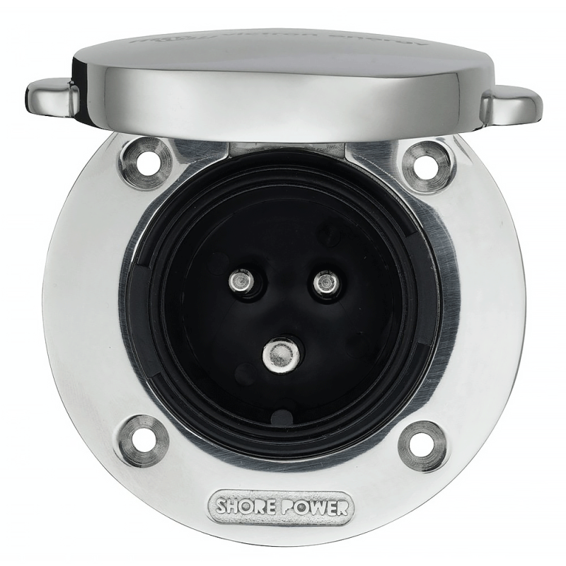 Victron 16A 250 V Edelstahl Landstrom Einbau-Steckdose mit Abdeckung