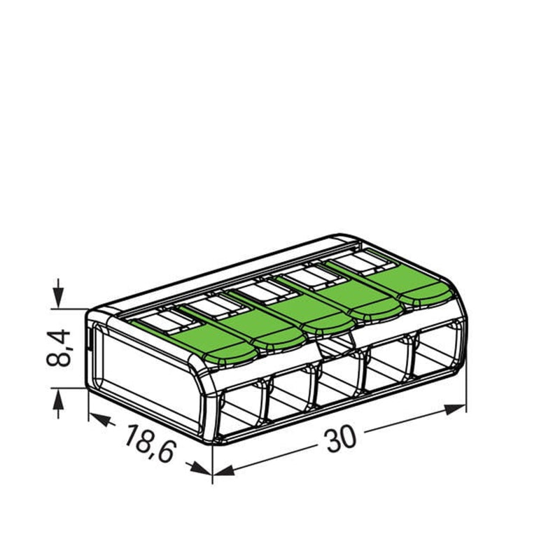 WAGO Verbindungsklemme Green Range flexibel bis 4mm² - 221-425 25er Pack