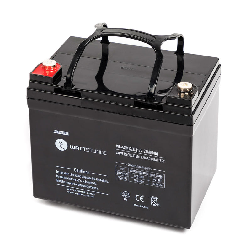 WATTSTUNDE 33 Ah Akku AGM12-33 12V VRLA AGM Batterie C20