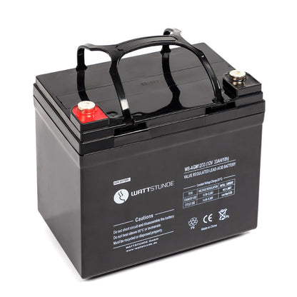 WATTSTUNDE 33 Ah Akku AGM12-33 12V VRLA AGM Batterie C20