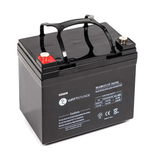 WATTSTUNDE 33 Ah Akku AGM12-33 12V VRLA AGM Batterie C20