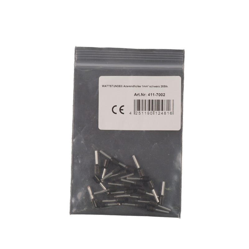WATTSTUNDE Aderendhülse schwarz 25 Stk. 10 mm²
