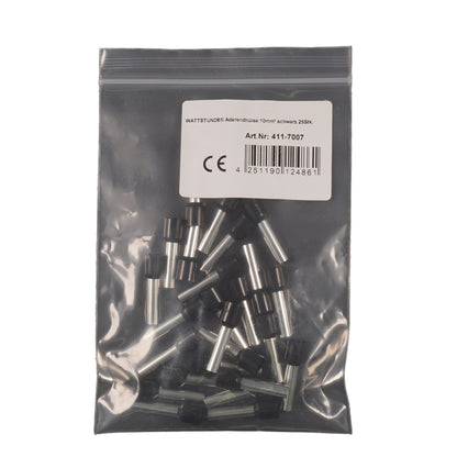 WATTSTUNDE Aderendhülse schwarz 25 Stk. 10 mm²
