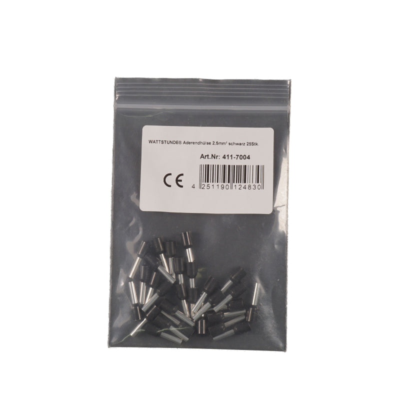 WATTSTUNDE Aderendhülse schwarz 25 Stk. 10 mm²