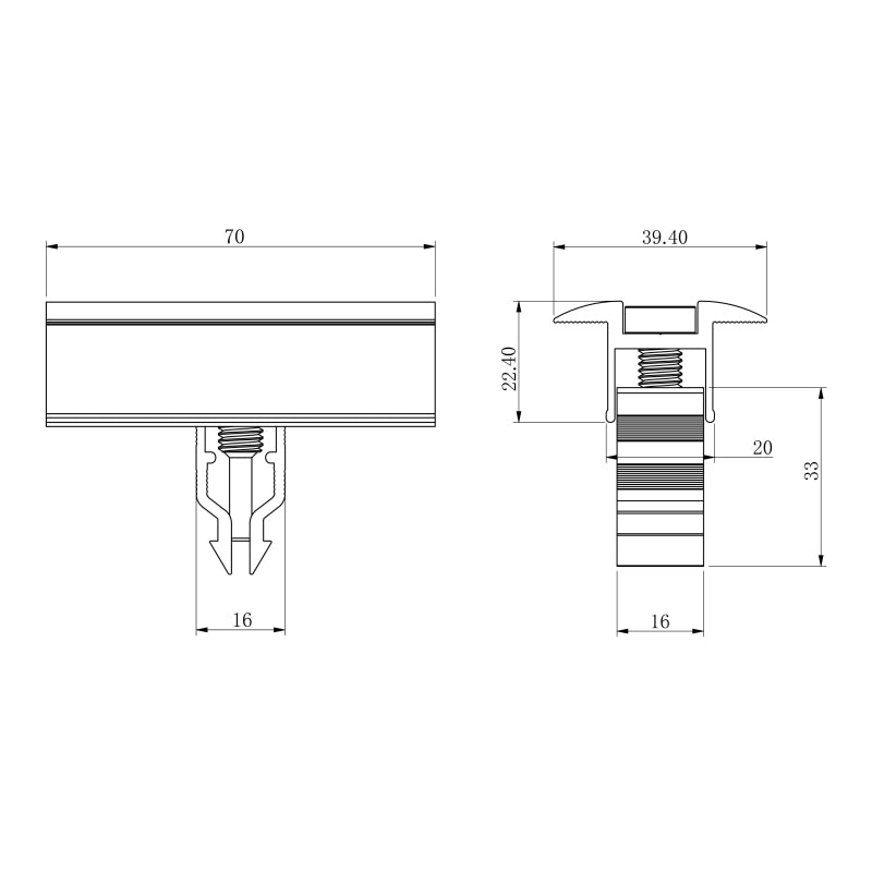 WATTSTUNDE Hausdachhalterung Mittelklemmen + Verbinder