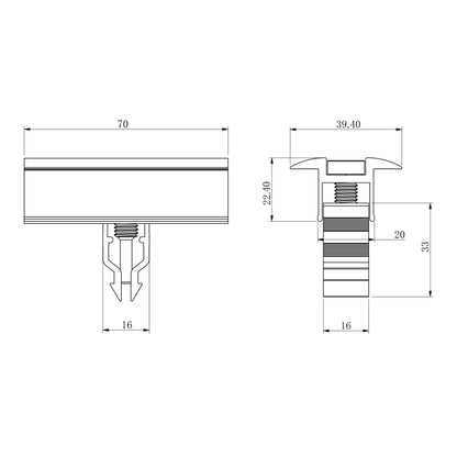 WATTSTUNDE Hausdachhalterung Mittelklemmen + Verbinder