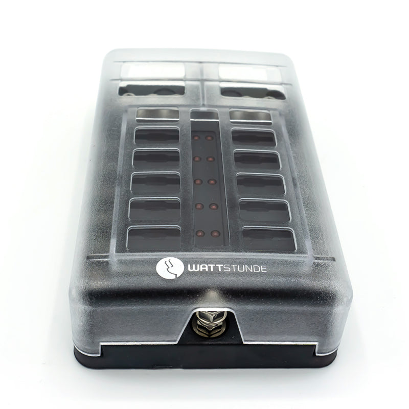 WATTSTUNDE Plus Distributor 12 mit je 4x 5A, 10A, 15A, 20A Flachsicherungen