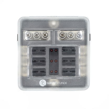 WATTSTUNDE Plus Distributor 6 mit je 2x 5A, 10A, 15A, 20A Flachsicherungen