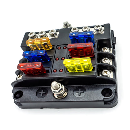WATTSTUNDE Plus Distributor 6 mit je 2x 5A, 10A, 15A, 20A Flachsicherungen
