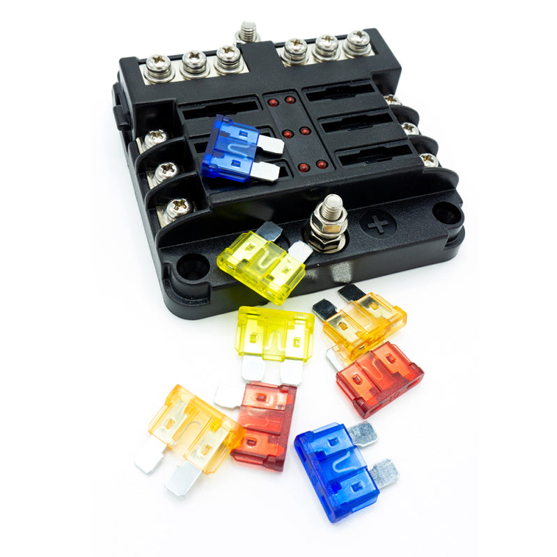WATTSTUNDE Plus Distributor 6 mit je 2x 5A, 10A, 15A, 20A Flachsicherungen