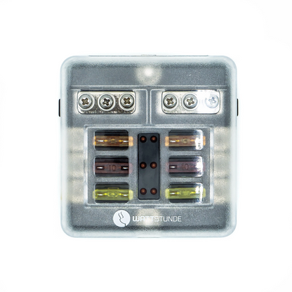 WATTSTUNDE Plus Distributor 6 mit je 2x 5A, 10A, 15A, 20A Flachsicherungen
