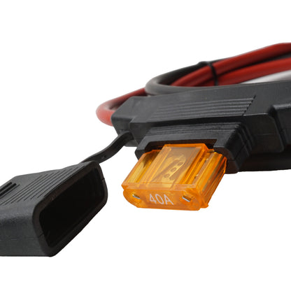 WATTSTUNDE Sicherungskabel (mit Sicherung 40 A) 2 x 10 mm² M8/Aderendhülse 1,5 m rot/schwarz