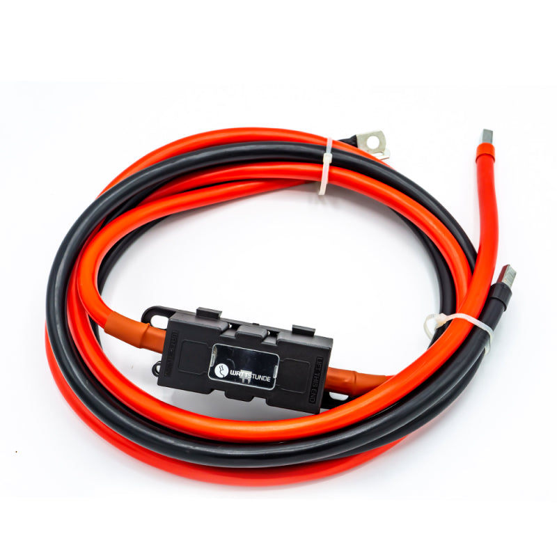 WATTSTUNDE Sicherungskabel (mit Sicherungshalter) M8 Ringöse/Aderendhülse rot/schwarz 2x35 mm² 2 m
